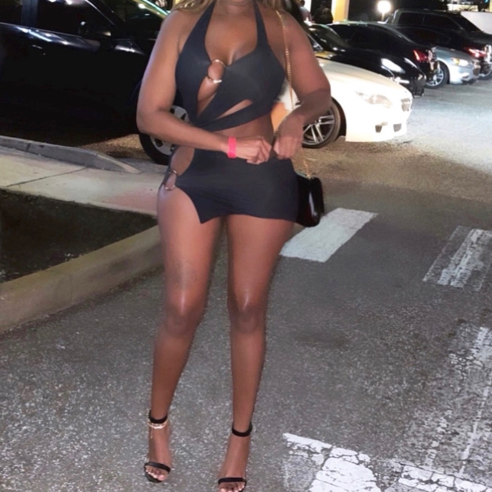 Louisa Ballou Black Sex Wax Dress